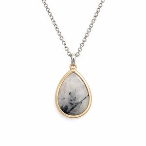 Nordstrom Teardrop Dendritic Agate Pendant Necklace